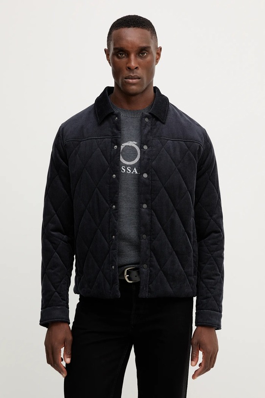 Trussardi kurtka sztruksowa pozostałe granatowy 8030M000013N