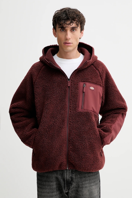 Dickies bluza polarowa z kapturem czerwony DK0A87NV