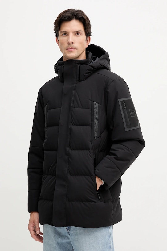 Bunda BOSS Green jemné zateplenie čierna 50547262