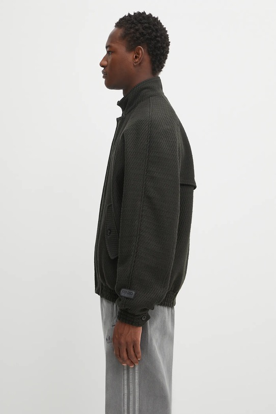 Vlněná bunda Kenzo Harrington Blouson FF65BL1539PM zelená AW25