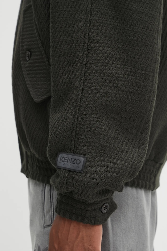 Vlněná bunda Kenzo Harrington Blouson zelená FF65BL1539PM