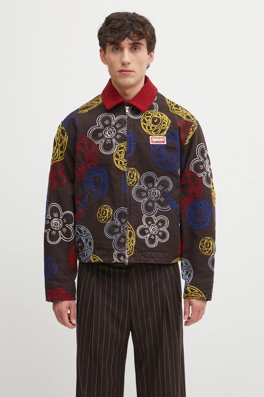 Бавовняна куртка Kenzo Futura Zip Up Utility інші коричневий FF65BL1799G2