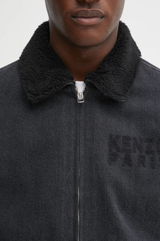 Kenzo kurtka jeansowa Happy Tiger Utility Fleece FF65DB1056C4 czarny
