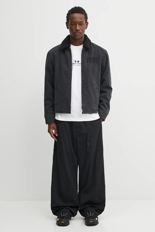 Kenzo kurtka jeansowa Happy Tiger Utility Fleece FF65DB1056C4