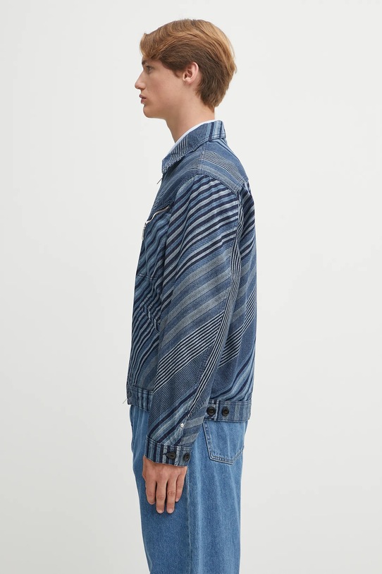 Džínová bunda Kenzo Diagonal Stripe Zipped Trucker FF65DV3006Z1 modrá AW25