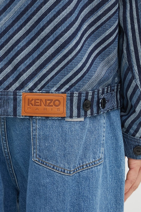 Džínová bunda Kenzo Diagonal Stripe Zipped Trucker FF65DV3006Z1 modrá