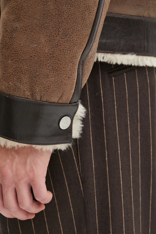 Шкіряна куртка Kenzo Shearling Trucker FF68LV3040AB
