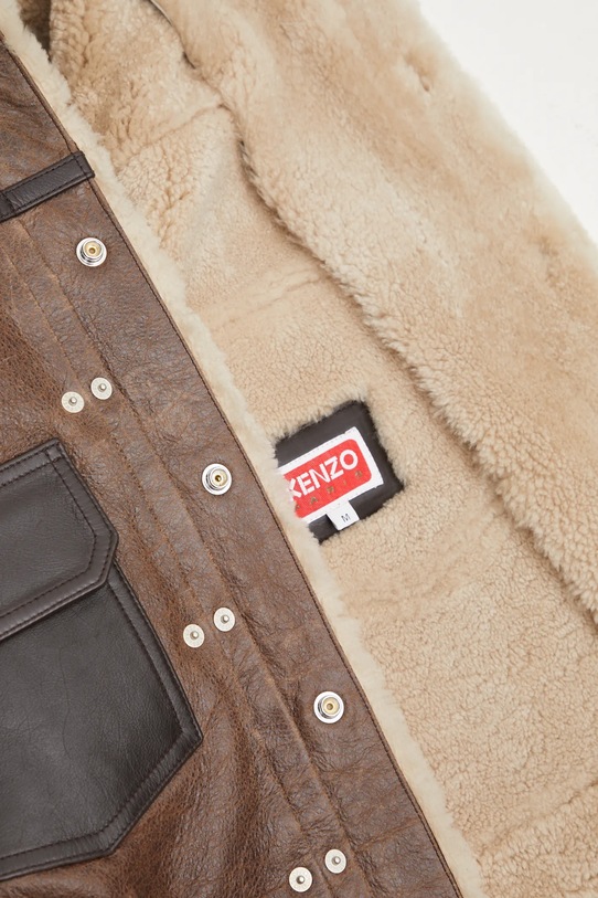 Шкіряна куртка Kenzo Shearling Trucker FF68LV3040AB