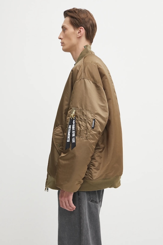 Îmbrăcăminte VETEMENTS x Alpha Industries jachetă bomber reversibilă Cut-Up Bomber UH76BO450GO verde