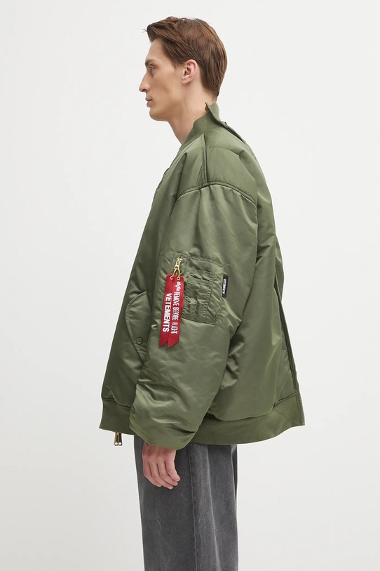 VETEMENTS x Alpha Industries jachetă bomber reversibilă Cut-Up Bomber verde UH76BO450GO