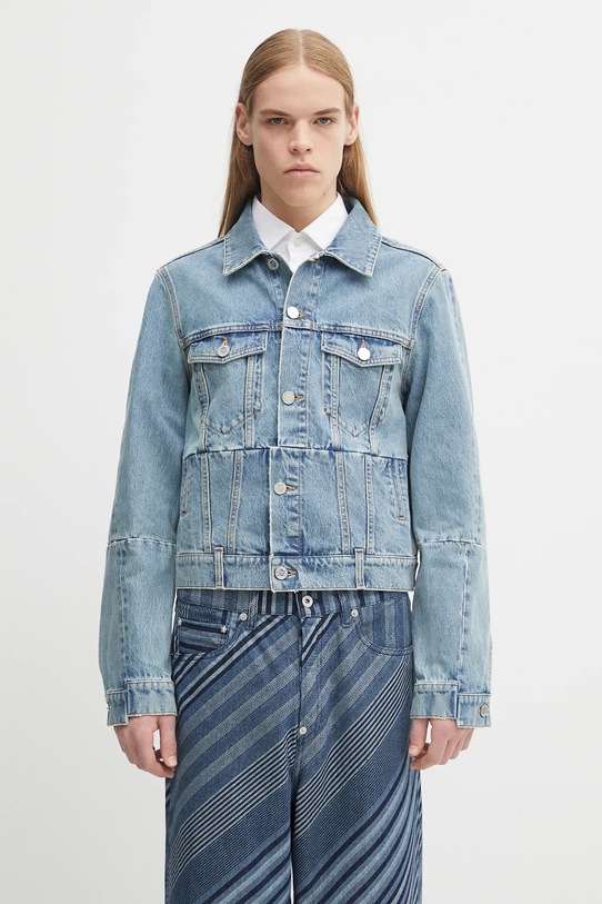 Traper jakna VETEMENTS Cut-Up Fitted Denim bez tople podstave plava UH76DJ660LB3