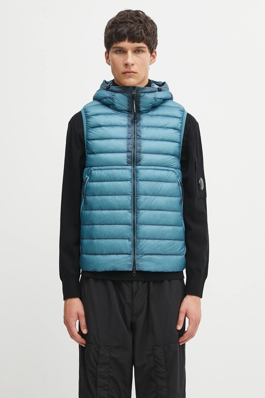 C.P. Company gilet in piuma piumino leggero blu 19CMVE032A110416A