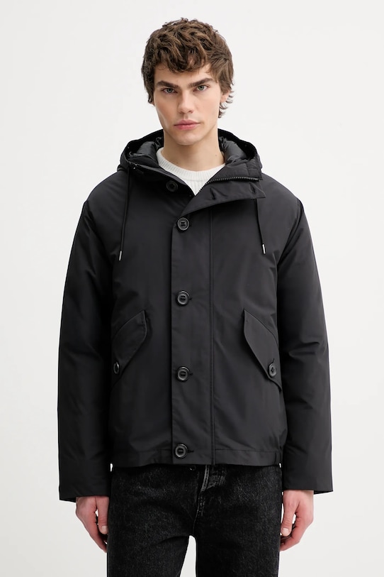 C.P. Company geacă de puf cu captuseala negru 19CMOW197A110419A