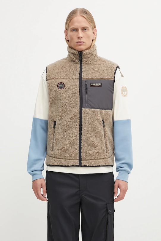 Brezrokavnik Napapijri Yupik V Brez kapuce zelena NP0A4HZKMCD1