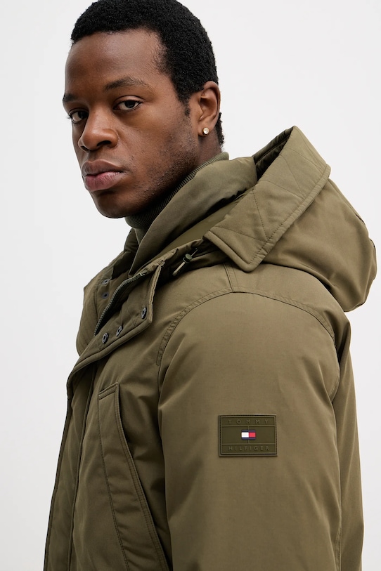 Péřová bunda Tommy Hilfiger zelená MW0MW40632