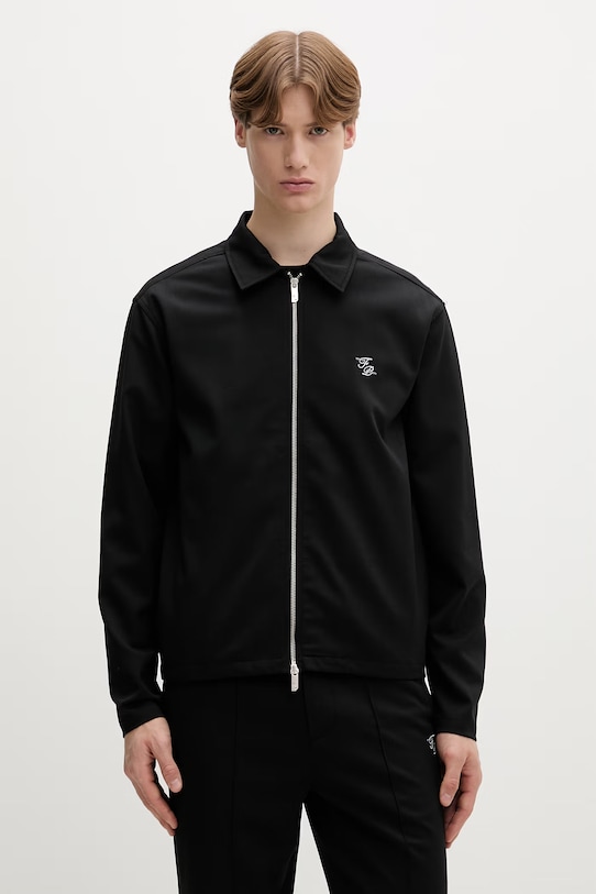 Vlnená bunda Filling Pieces Coach Twill Wool nezateplené čierna 422560500247