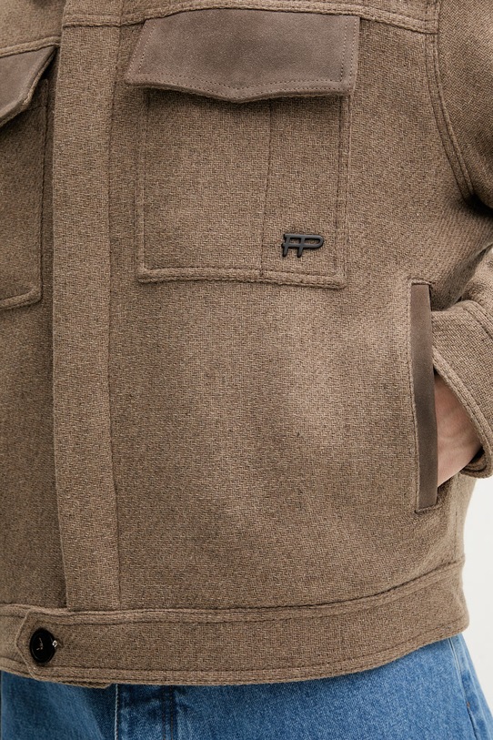 Filling Pieces jakna moška z volno Box Varsity 422560501227 bež