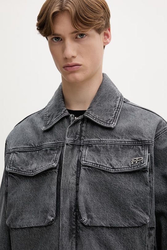 Filling Pieces kurtka jeansowa męska Denim Washed szary 422560501260