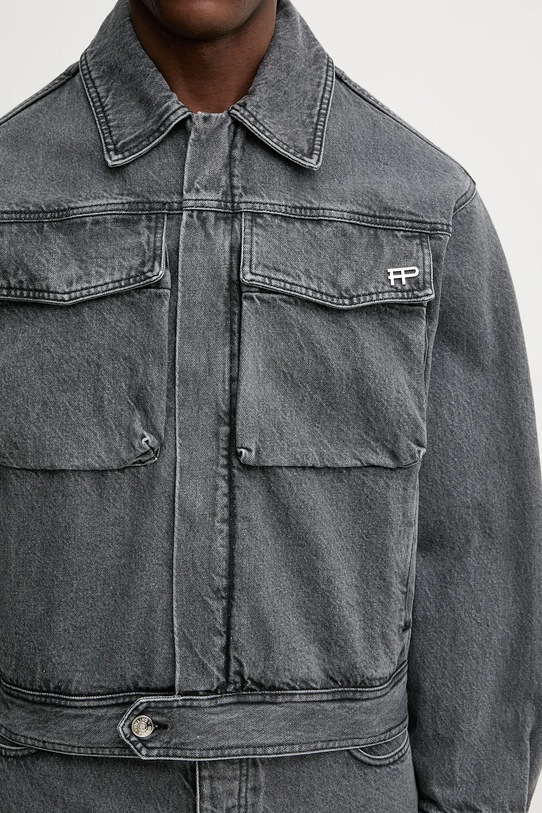 Filling Pieces kurtka bawełniana Denim Washed szary 422560501260