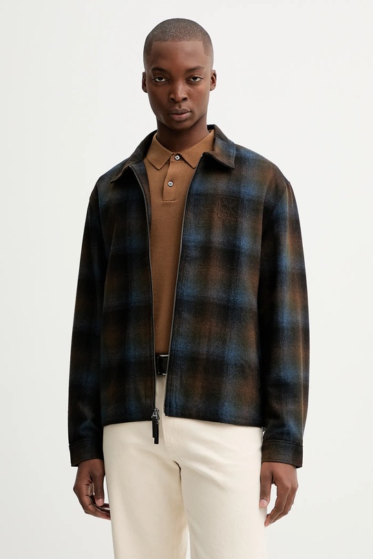 Calvin Klein kurtka z dodatkiem wełny bez kaptura brązowy LV04LD425G