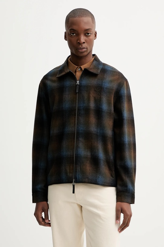 Odzież Calvin Klein kurtka z dodatkiem wełny LV04LD425G brązowy