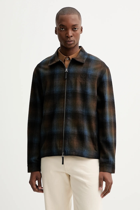 Odzież Calvin Klein kurtka z dodatkiem wełny LV04LD425G brązowy