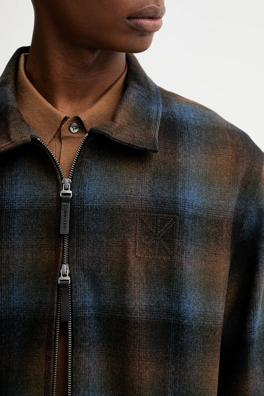 Calvin Klein kurtka z dodatkiem wełny LV04LD425G brązowy