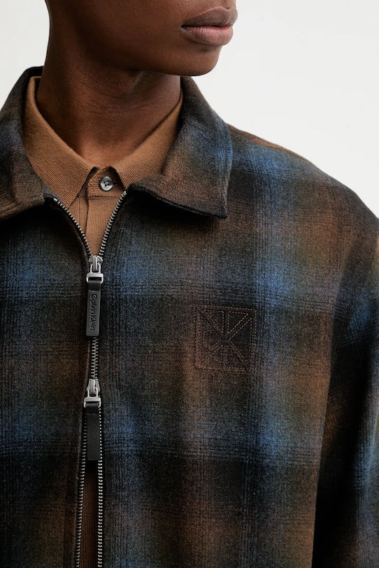 Calvin Klein kurtka z dodatkiem wełny LV04LD425G brązowy