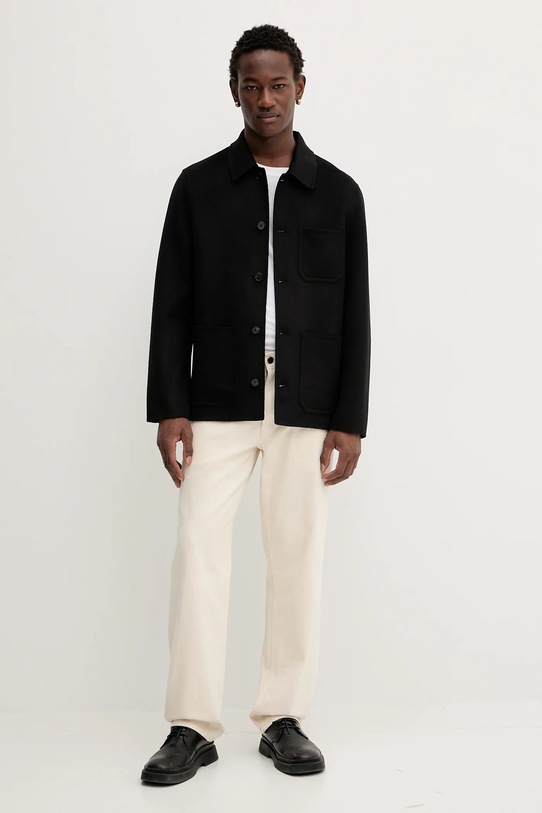 Vlnená bunda Filippa K 31366.FK čierna AW25