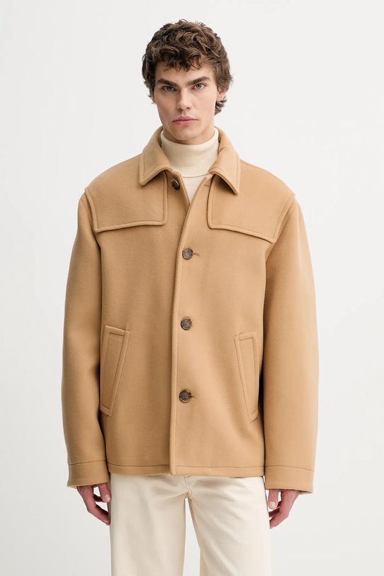 Filippa K kurtka z dodatkiem wełny bez kaptura beżowy 31916.FK