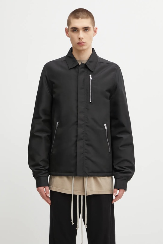Rick Owens DRKSHDW kurtka Concealed Zipfront bez kaptura czarny DU02E7775.NCV