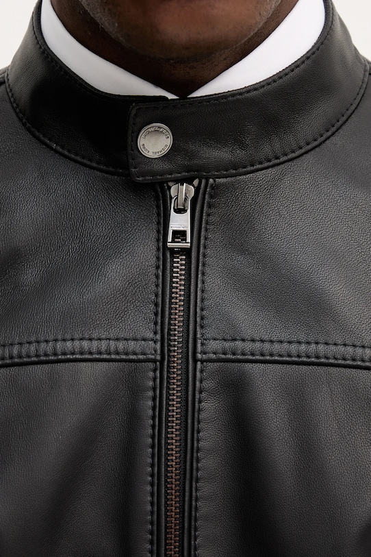 Michael Kors kurtka skórzana CB98CF17KS czarny