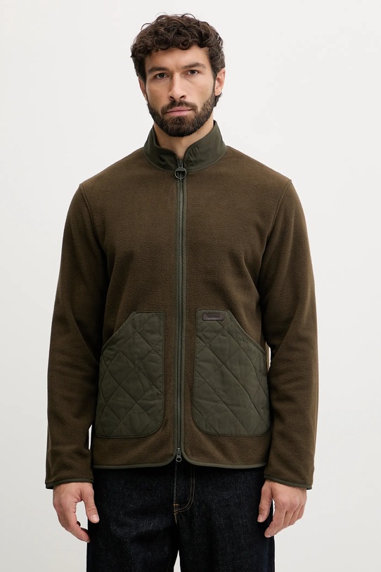 Barbour bluza polarowa LOWICH bez kaptura zielony MFL0211