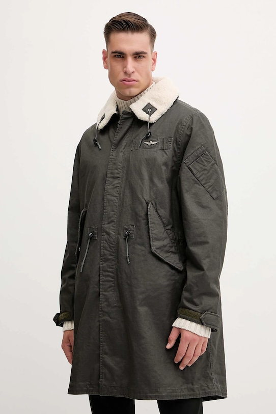 Parka Aeronautica Militare přechodné zelená AB3020UCT04215