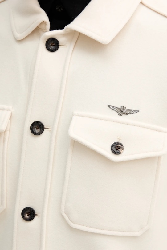 Aeronautica Militare giacca camicia con aggiunta di cotone AC0035UL00902 beige