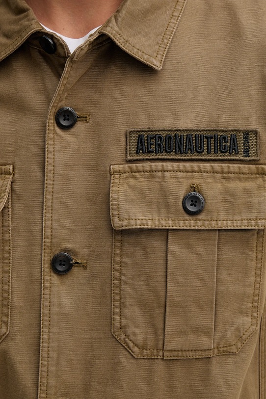 Aeronautica Militare kurtka koszulowa bawełniana AC0036UCT04233 beżowy