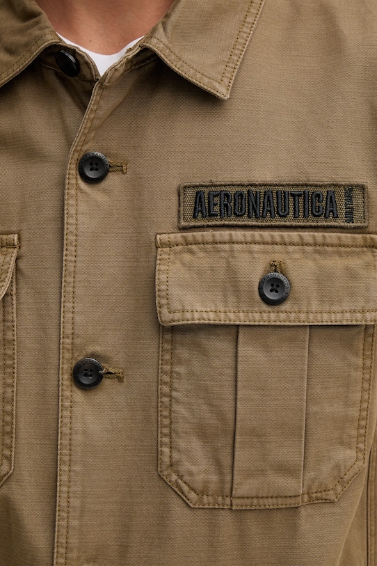 Aeronautica Militare kurtka koszulowa bawełniana AC0036UCT04233 beżowy