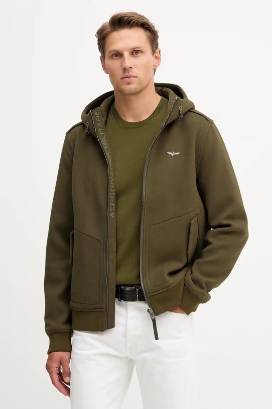 Vlněná bunda Aeronautica Militare nezateplené zelená AM1381UL00902