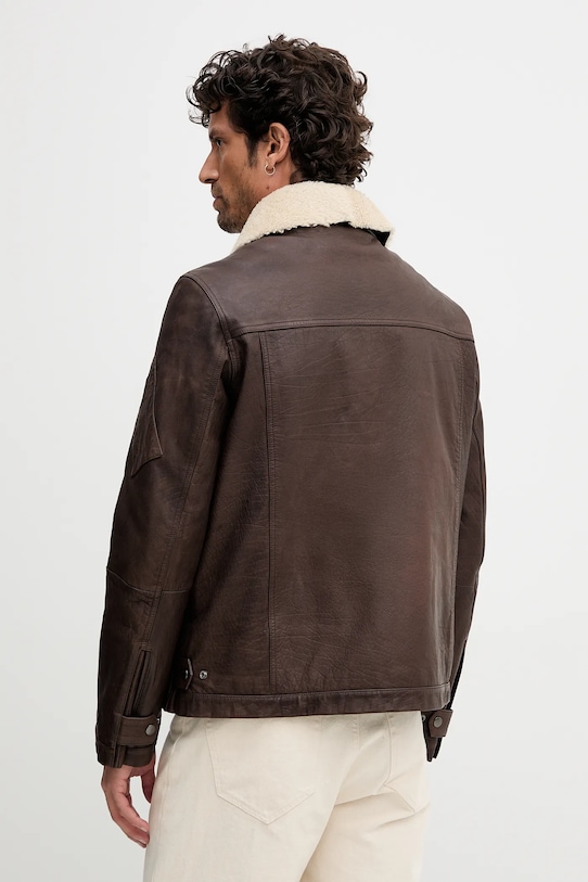 Oblečenie Kožená bunda Aeronautica Militare PN0960UPL00304 hnedá
