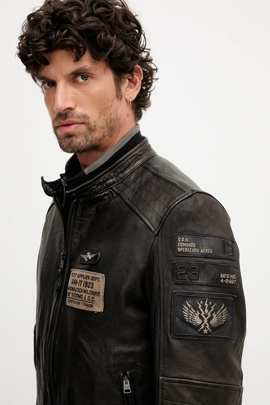 Aeronautica Militare kurtka skórzana PN0962U100839 brązowy
