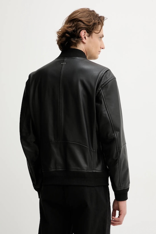 Ρούχα Δερμάτινο μπουφάν bomber BOSS Orange 50547545 μαύρο