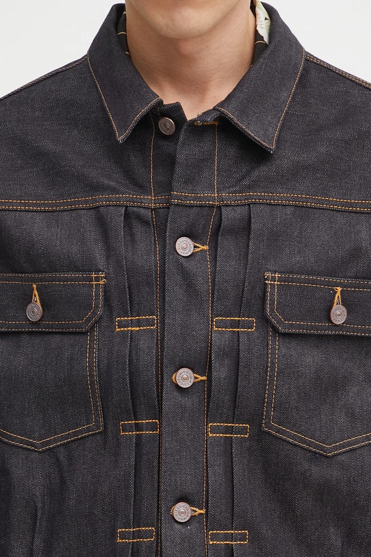 Visvim kurtka jeansowa ss 101x jkt granatowy 125105006001