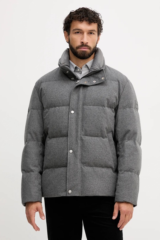 BOSS kurtka puchowa z dodatkiem wełny bez kaptura szary 50540465