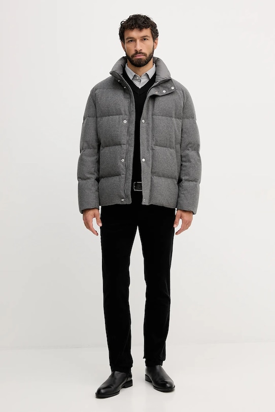 BOSS kurtka puchowa z dodatkiem wełny 50540465 szary AW25