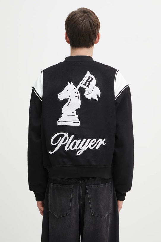 RHUDE kurtka bomber z dodatkiem wełny Regista bomber z podszewką czarny RHFW25JA01841