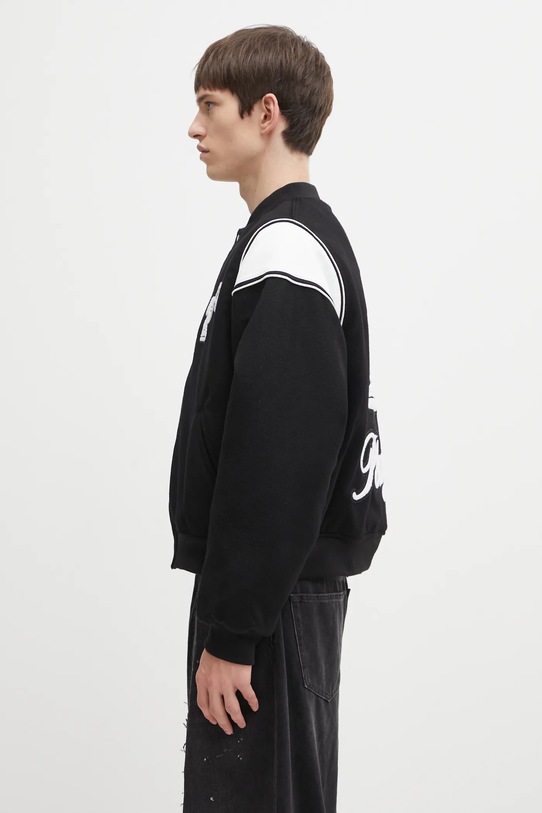 RHUDE kurtka bomber z dodatkiem wełny Regista bomber RHFW25JA01841 czarny AW25