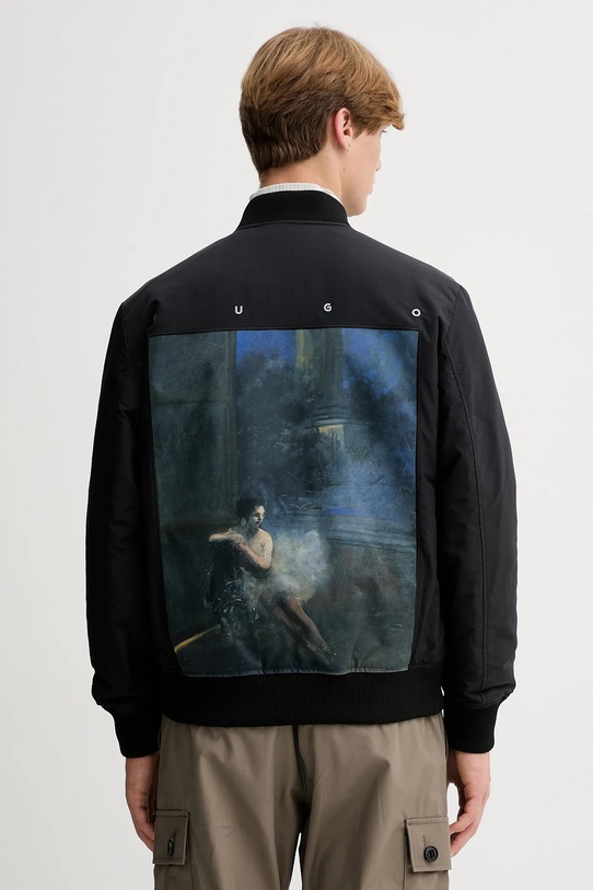 HUGO kurtka bomber bez kaptura czarny 50546233