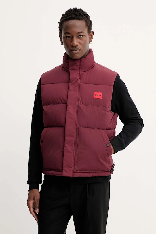HUGO bezrękawnik bez kaptura bordowy 50549787