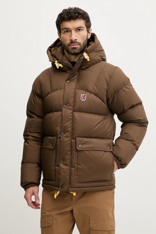 Fjallraven kurtka puchowa Expedition pozostałe brązowy F84605