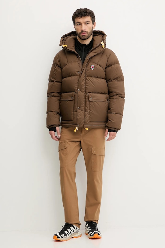 Fjallraven kurtka puchowa Expedition F84605 brązowy AW25